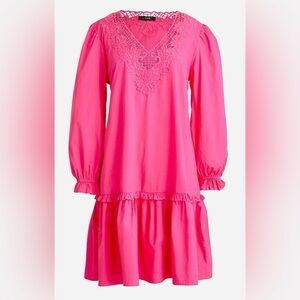 New V-neck mini dress with eyelet trim